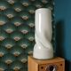 Sculptural Twisted Murano Sommerso Opaline White Vase - 37cm