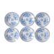 Lot de 6 assiettes KG Luneville décor bleu