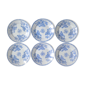 Lot of 6 KG Lunéville blue decoration plates