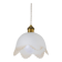 Frosted glass pendant light with floral pattern and wavy edge