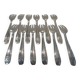 12 silver plated cake forks, goldsmith AH Grand Prix Monaco 14cm