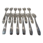 12 silver plated cake forks, goldsmith AH Grand Prix Monaco 14cm