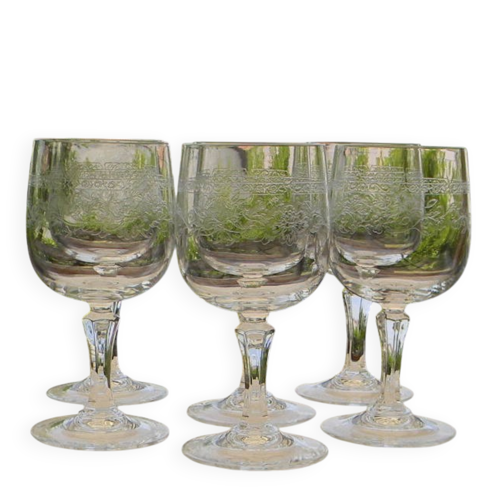6 crystal water glasses from ARQUES. MATIGNON model.
