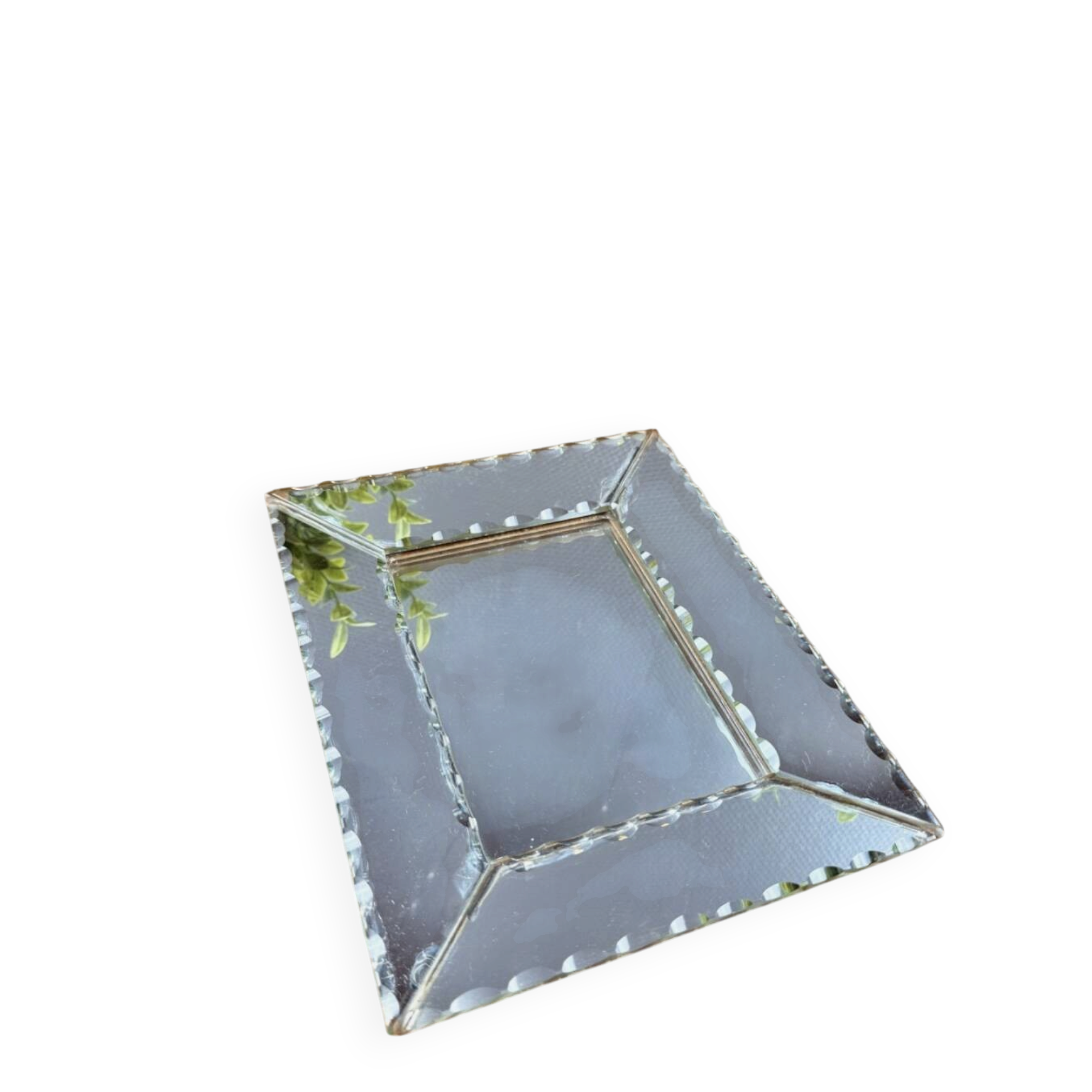 Antique bevelled mirror frame – decorative cut glass