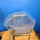 Vintage glass leaf dish