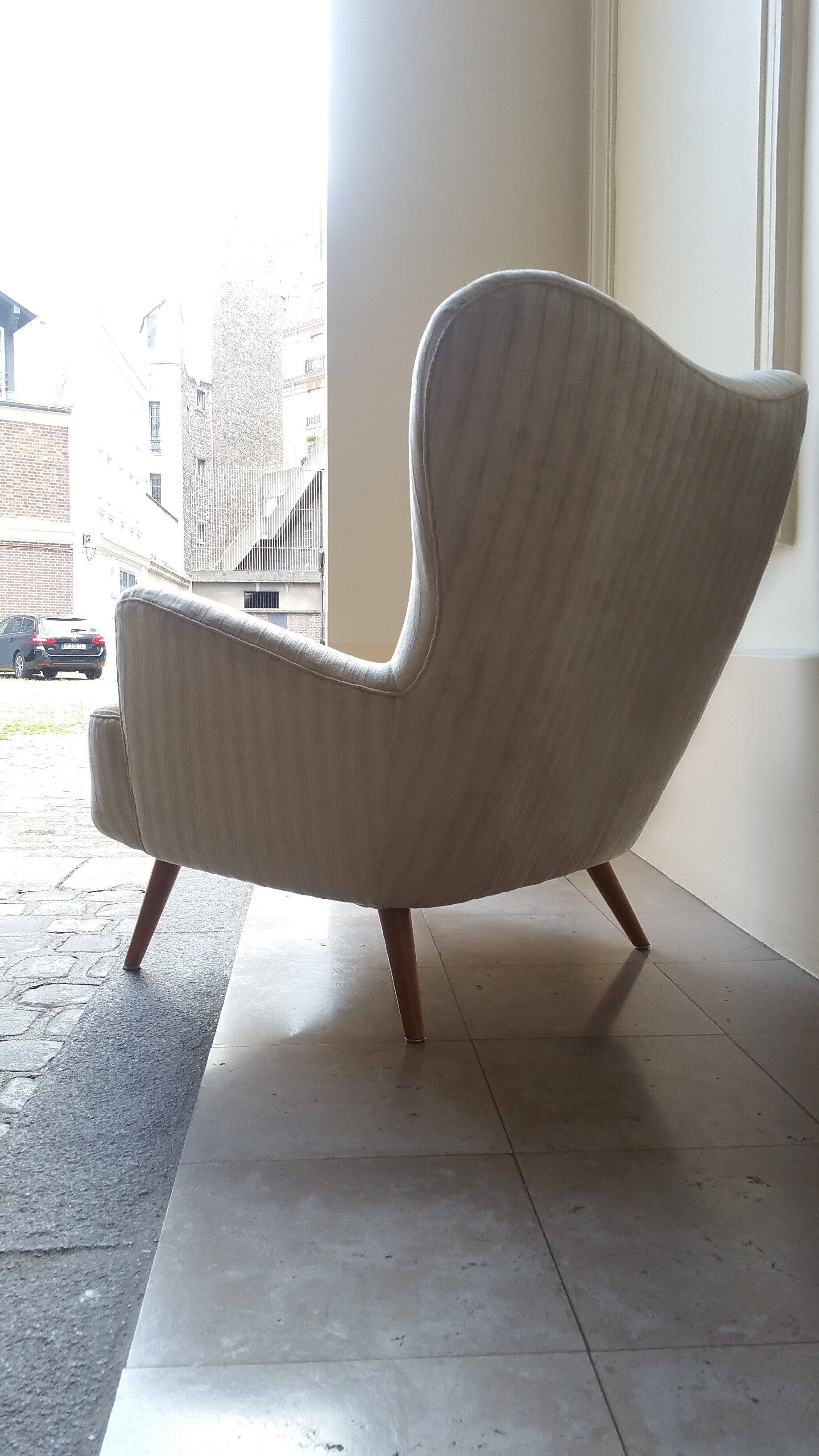 Organic wingback chairs in the 50-60s vintage armchair