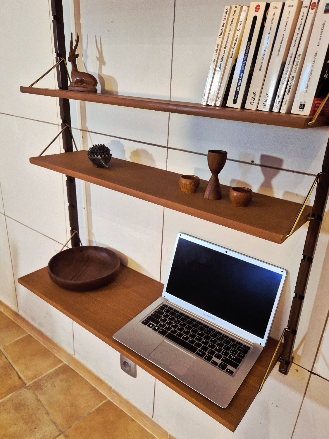 Teak wall shelves, Vintage Scandinavian 1960s