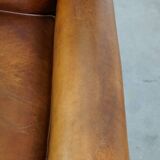Sheepskin leather wing chair