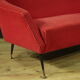 Italian sofa in red velvet from the 60s