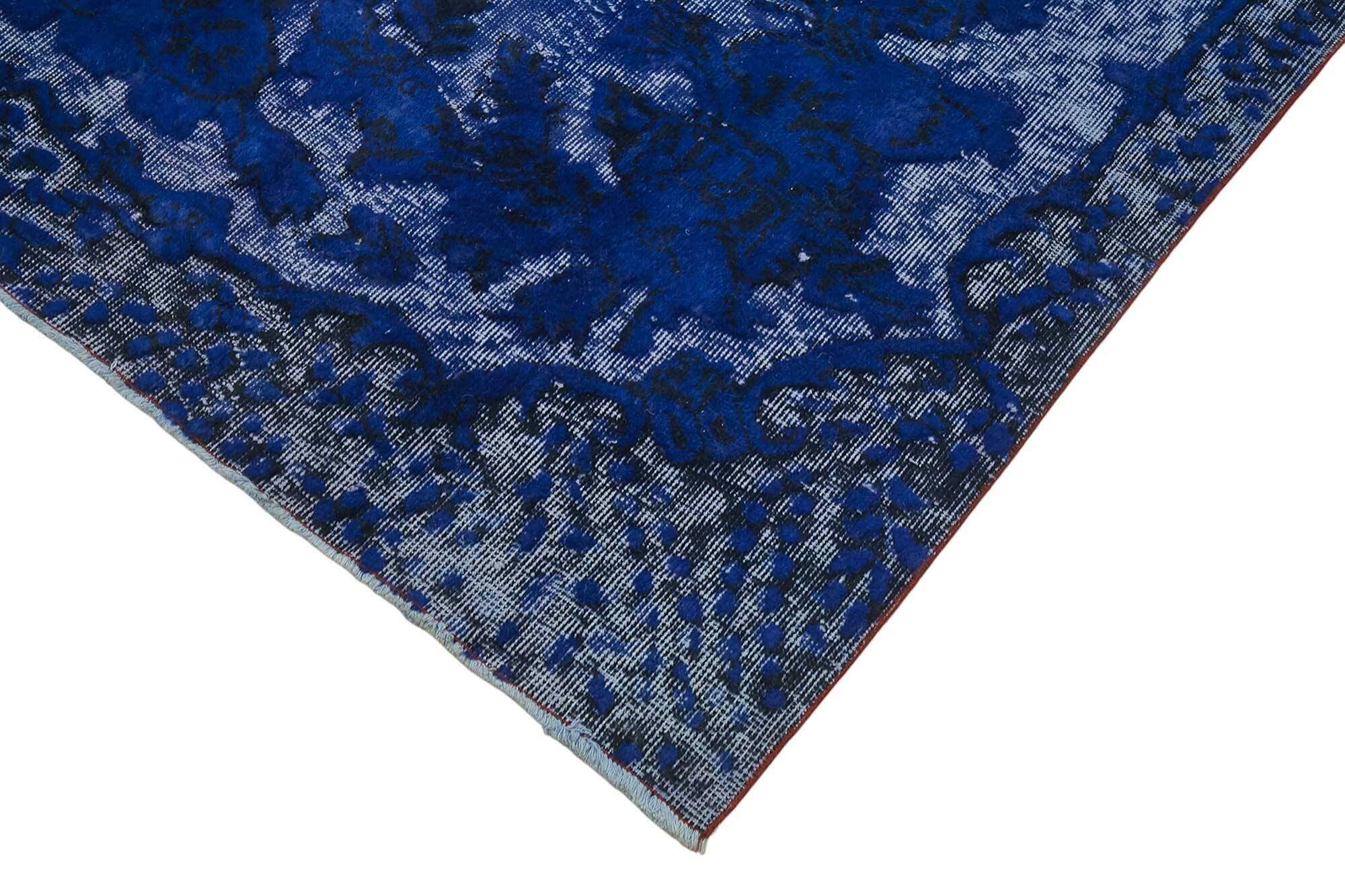 Overdyed Wool Vintage Handmade Carved Rug 168 cm x 262 cm