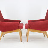 1960s Pair of Miroslav Navratil lounge Chairs, Czechoslovakia