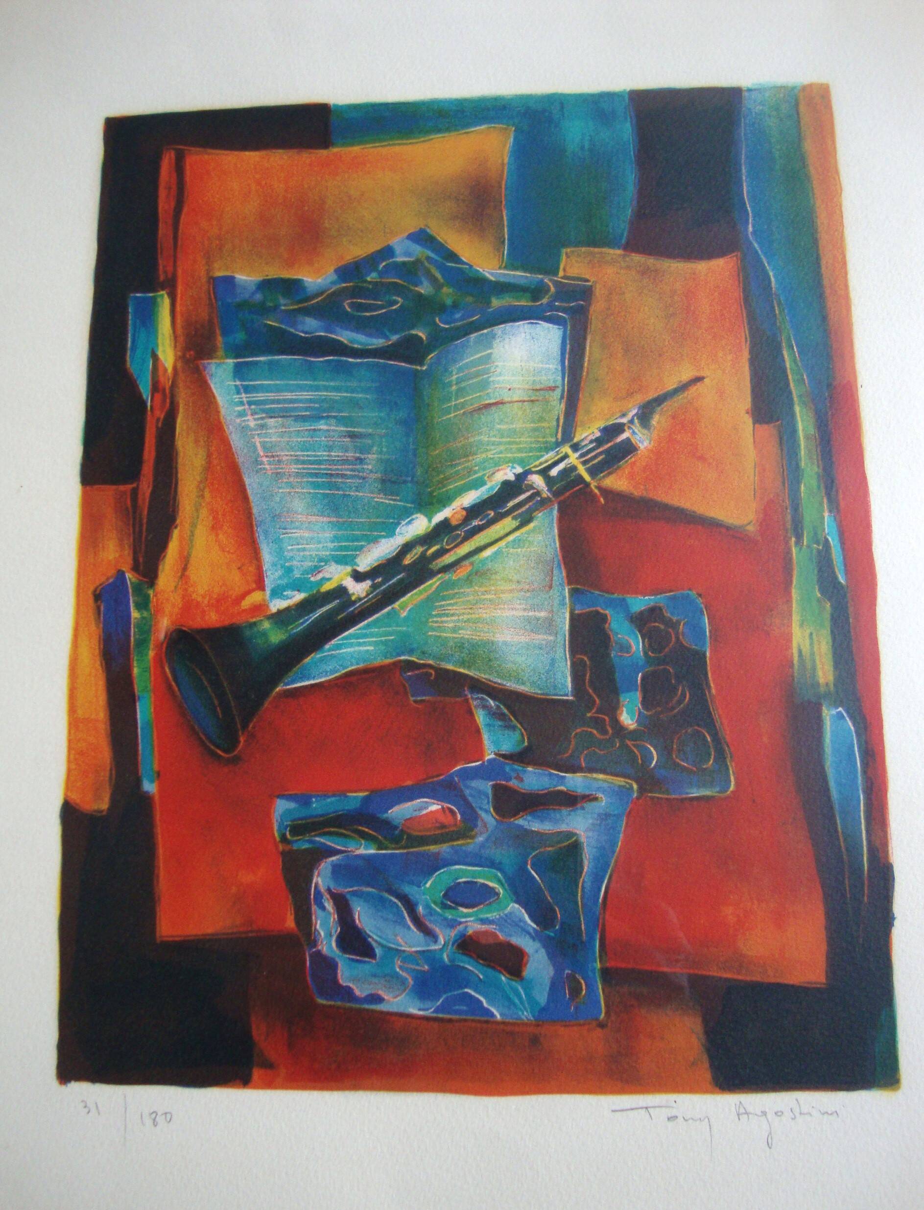 Tony agostini (bastia 1916-1990) litho nature morte ecole de paris