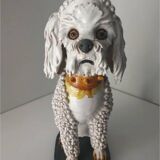 Sealed Dog Animal Glazed Ceramic Sculpture