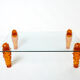 Resin glass coffee table signed Garouste & Bonetti 1990