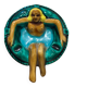 Ancient erotic ashtray, nude bather, in Vallauris ceramic