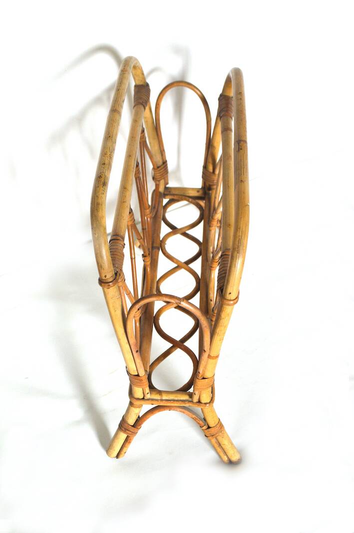 Rattan magazine rack