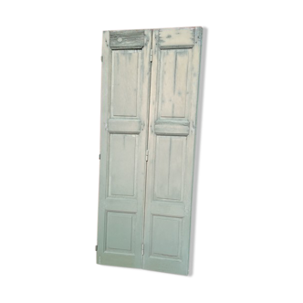 Lot shutters 2 elements solid wood patinated 1940 - 173cm