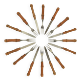 Vintage bamboo handle cutlery