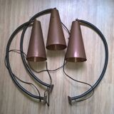 Vintage industrial Scandinavian style wall lights in copper and metal