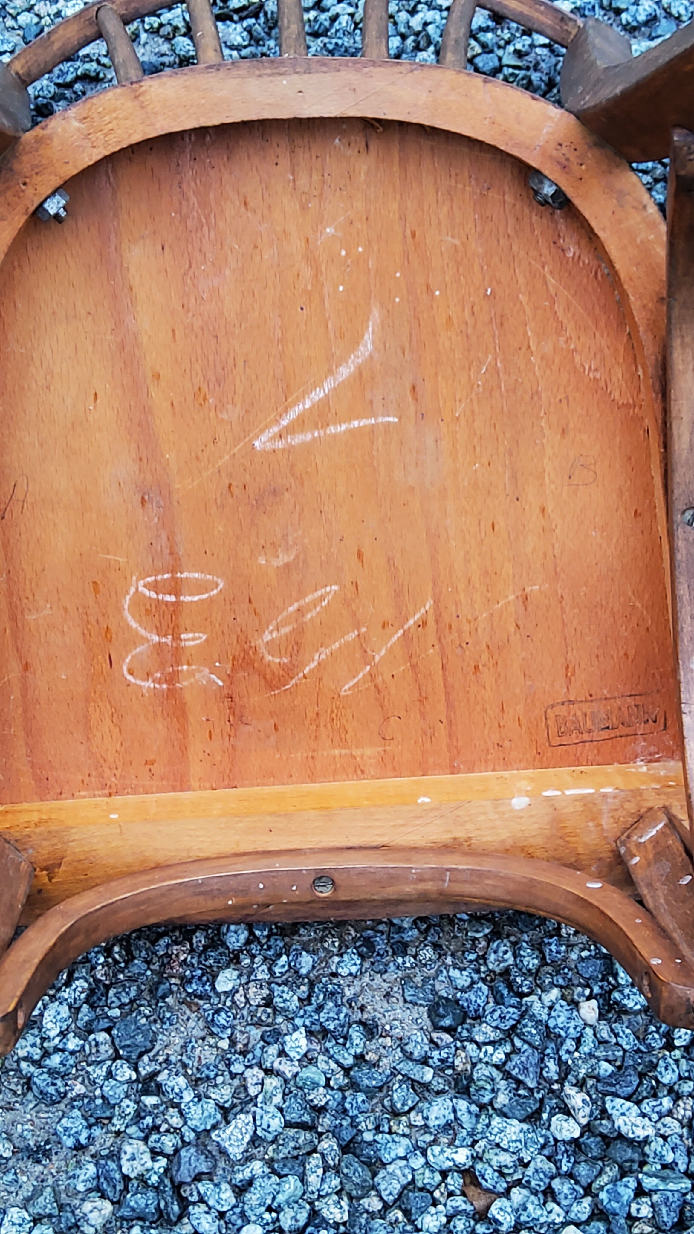 Set of 4 Baumann bistro chairs from the 50s stamped