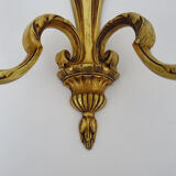 Old large pair of bronze wall sconces with 2 candles. Year 60 70