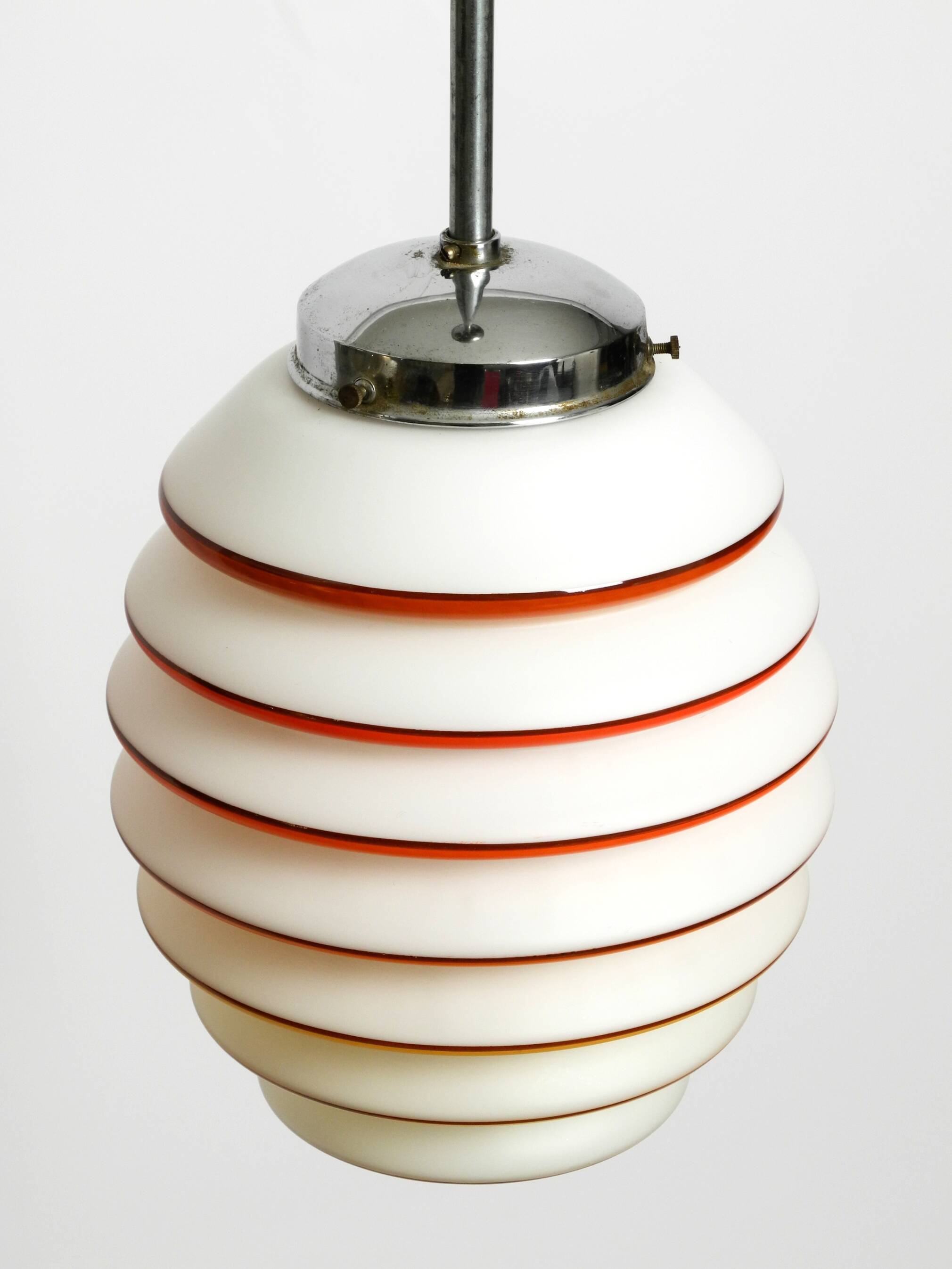 Beautiful rare original glass ceiling lamp from the 1930s