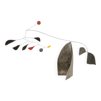 Olivier Vonet Sculpture in black, red, and yellow lacquered metal. Contemporary.