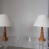Pair of pine lamps, 1980s