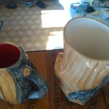 Duo of ceramics "wood" of Vallauris