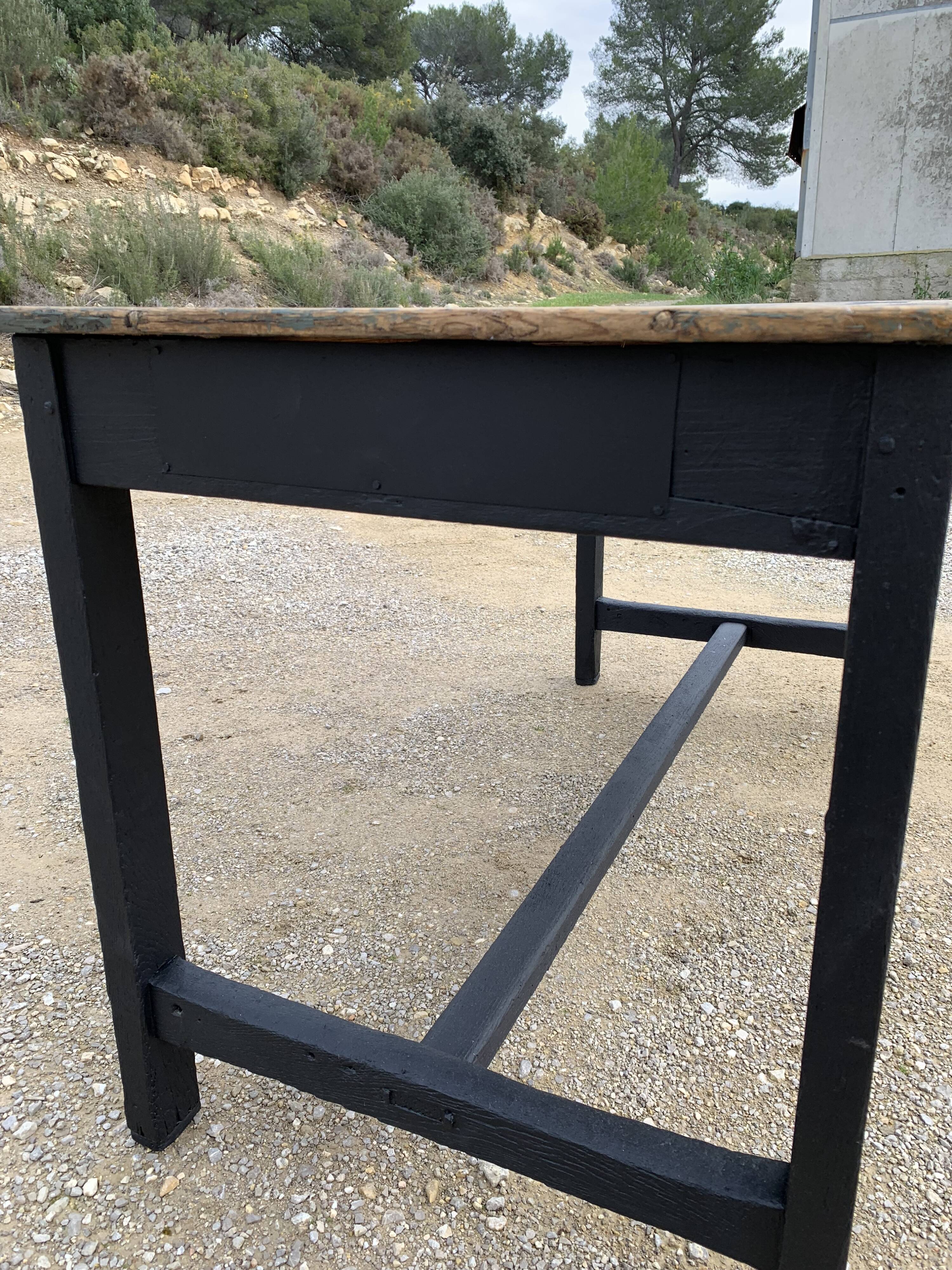 Old black wooden farmtable