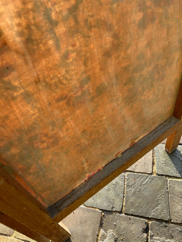 Paravent 1930 fleurs roses shabby dans son jus