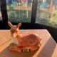Terrine ceramic doe glazed vintage slurry Michel caugant