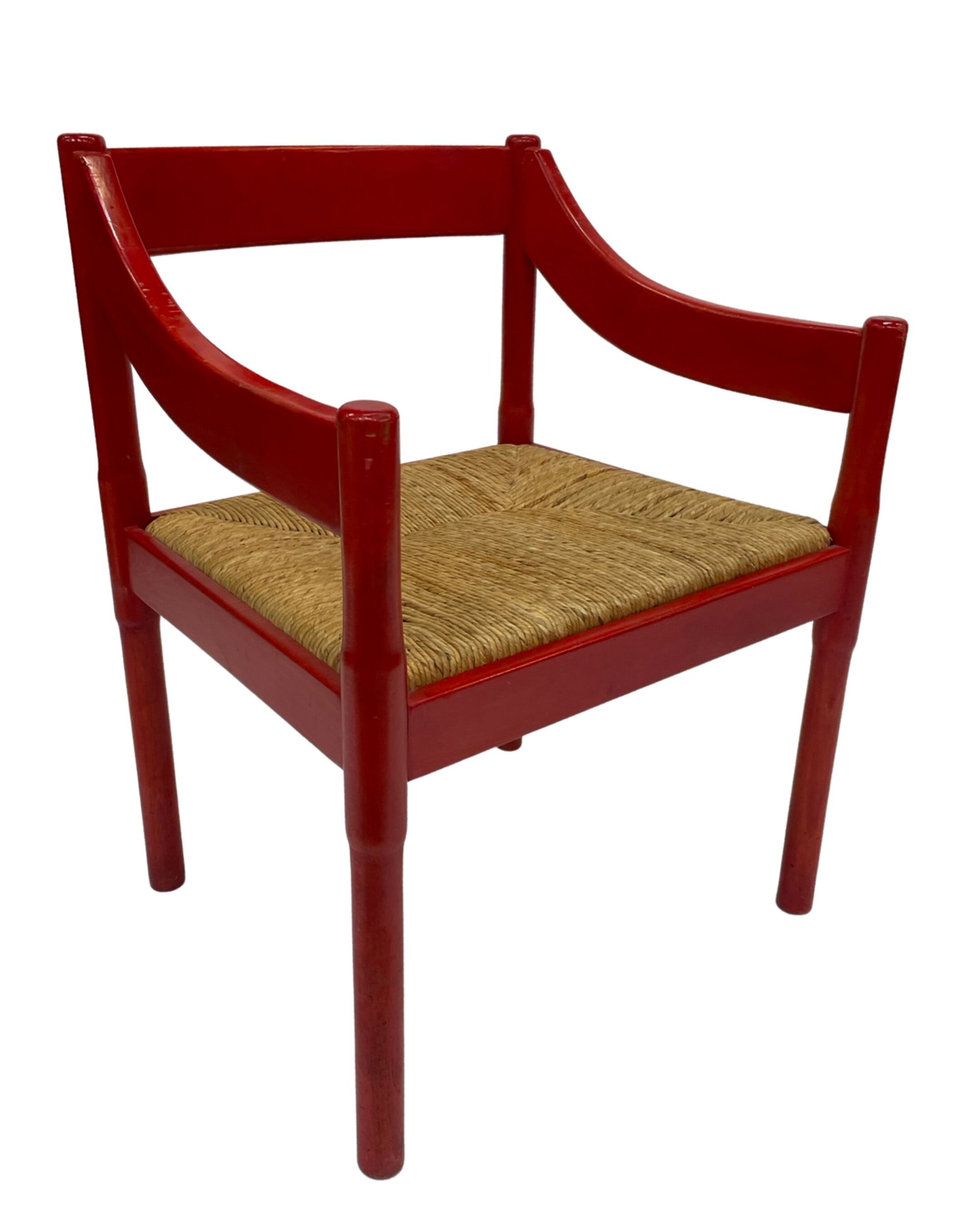 Fauteuil Carimate modèle 892 Vico Magistretti pour Cassina en rouge