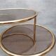 Table basse laiton 3 niveaux pivotants des années 1970 style de Milo Baughman Italie