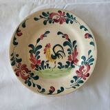 Ancienne Assiette en Faïence Creil et Montereau "Labrador" Décor au Coq