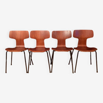 Set of four Model-3103 chairs designed by Arne Jacobsen, Fritz Hansen, Denmark, 1960s