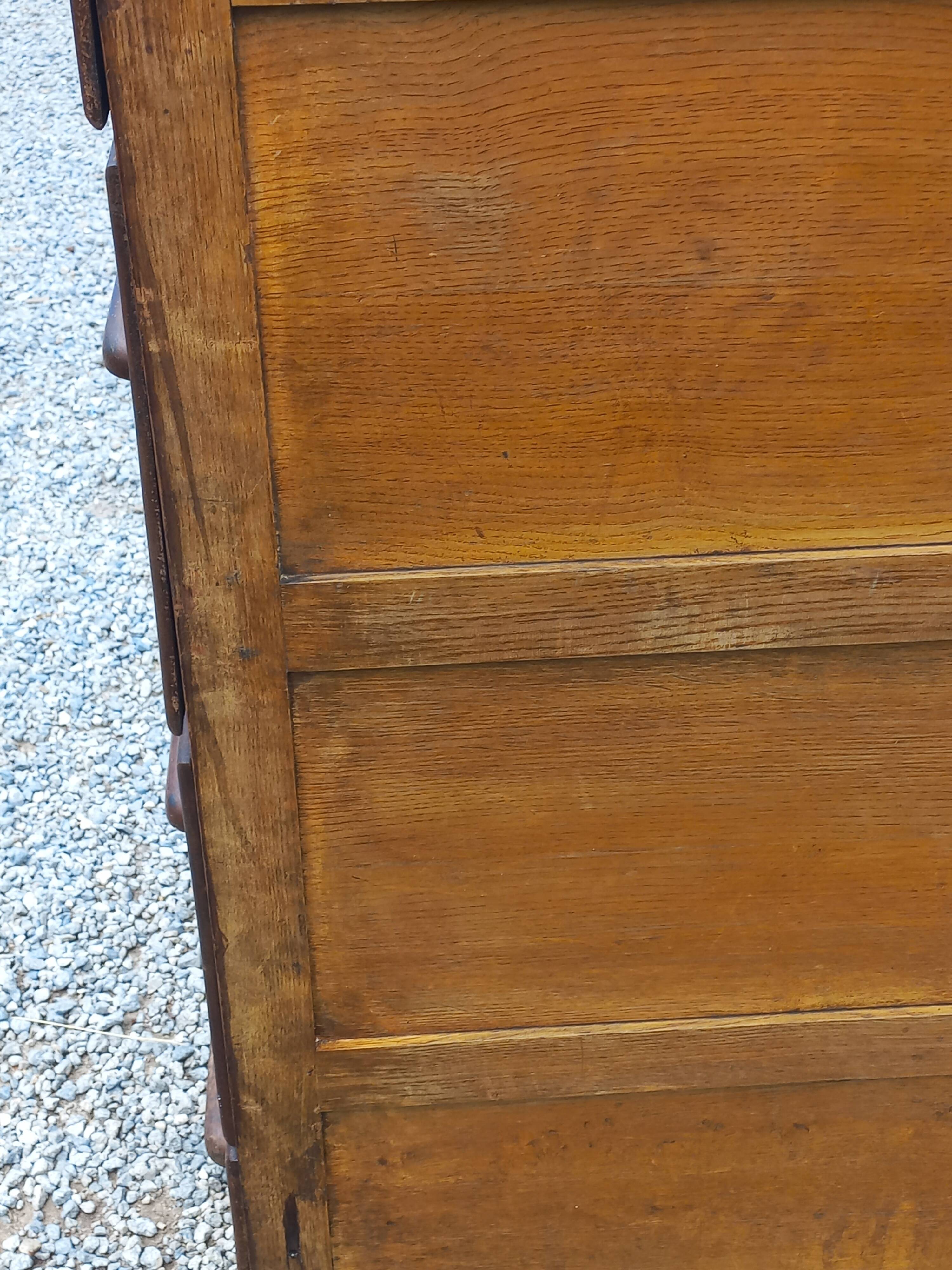 Oak craft cabinet with 5 drawers from the 1930s/1950s