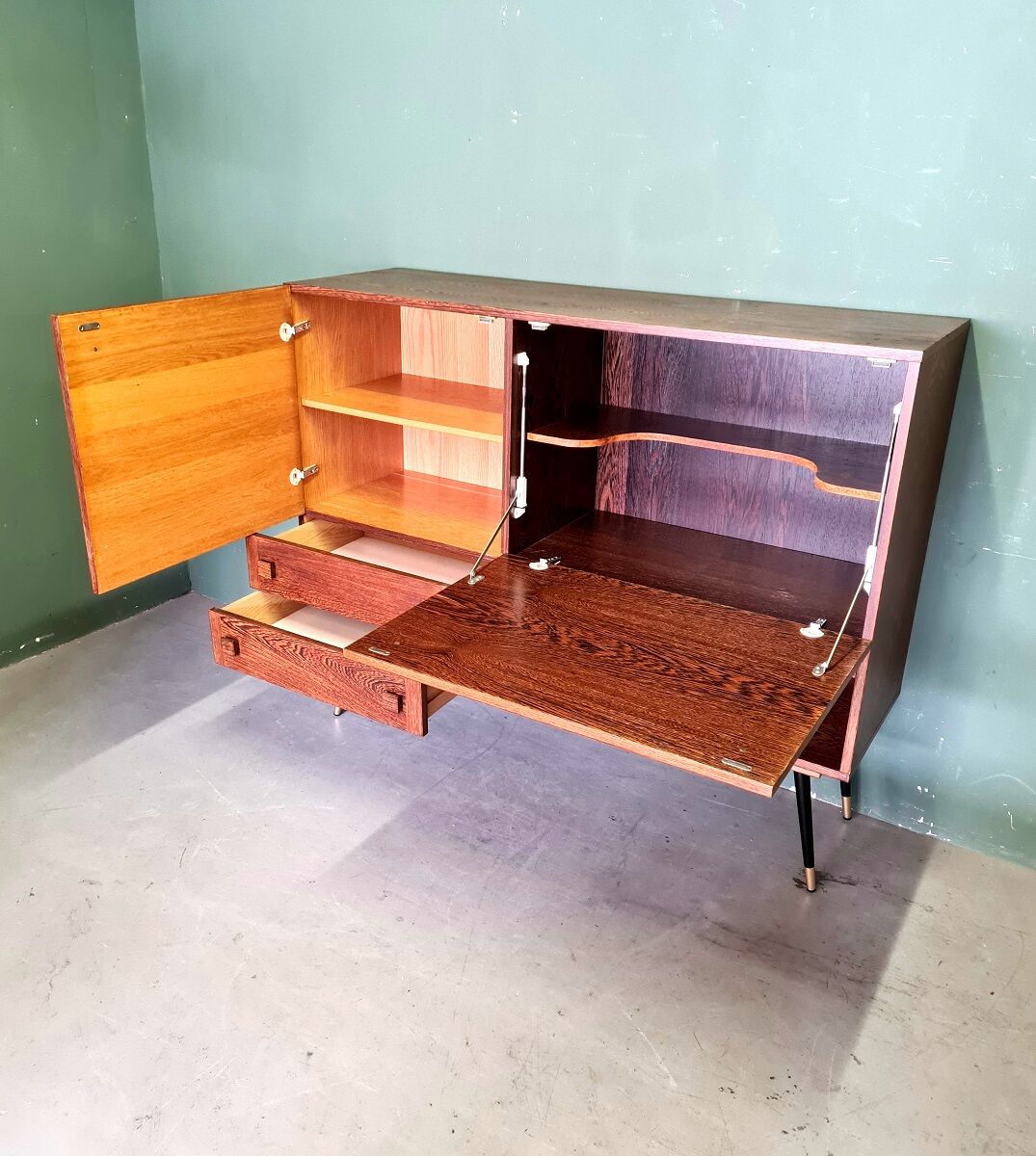 Buffet vintage design wengé bar meubles