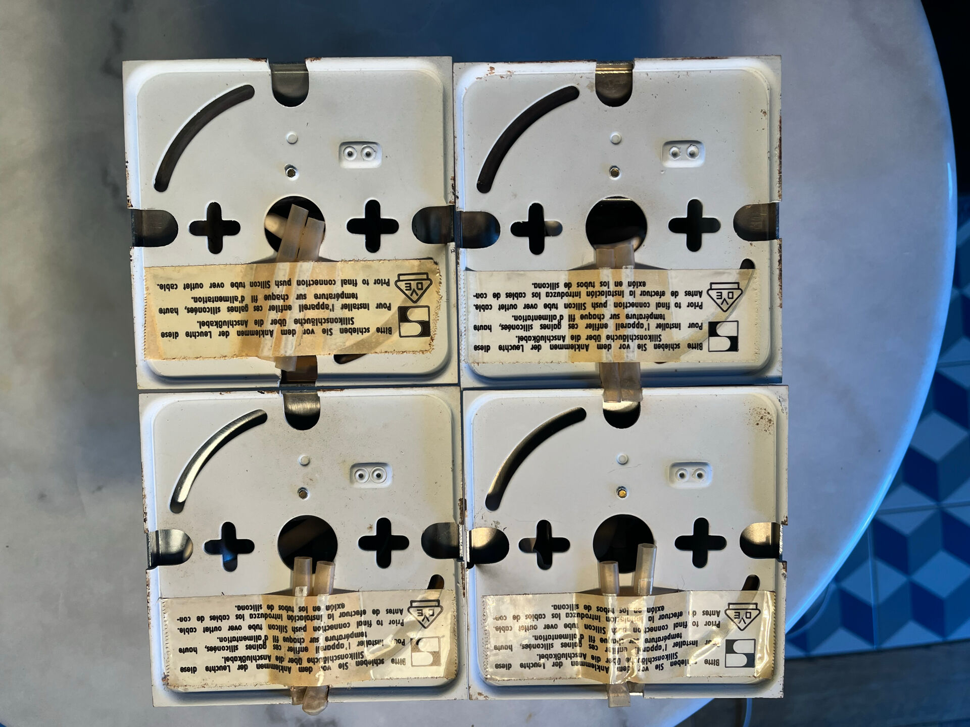 Set of 4 Rolf Krüger ceiling lights.