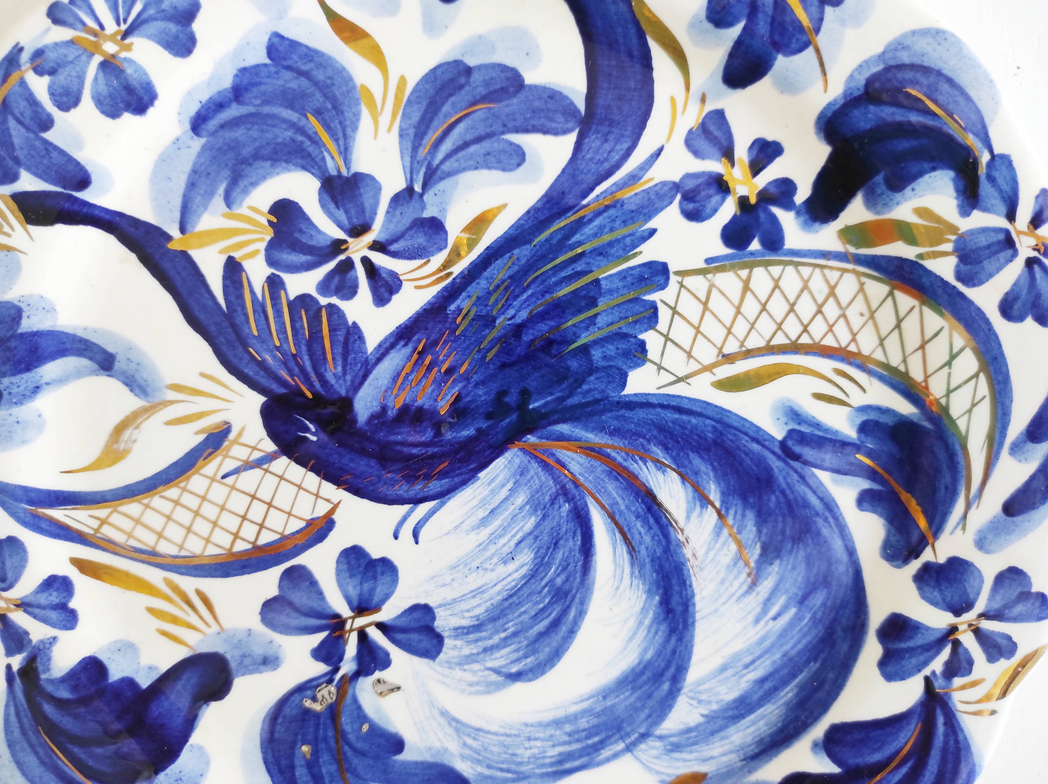 Hubert bequet blue bird plate