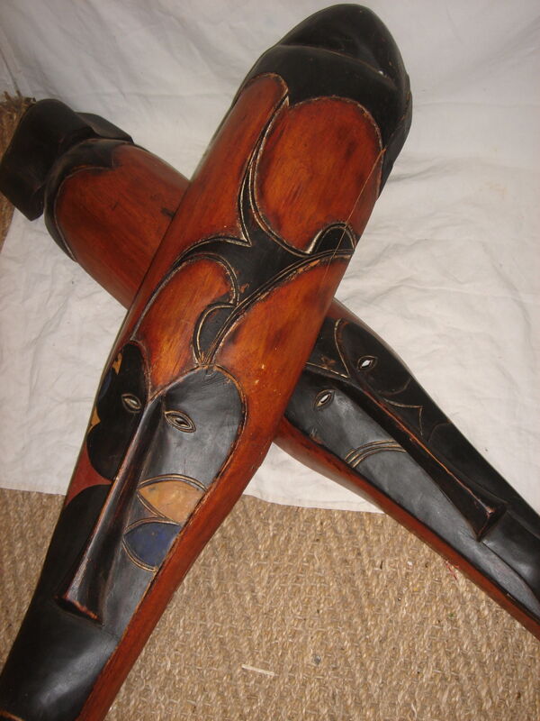 Paire de masque africain Congo de 1970
