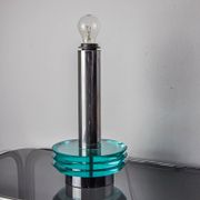 Space-age lamp by Zero Quattro, blue murano glass, Italy, 1970