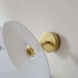 Brass and opaline wall lamp