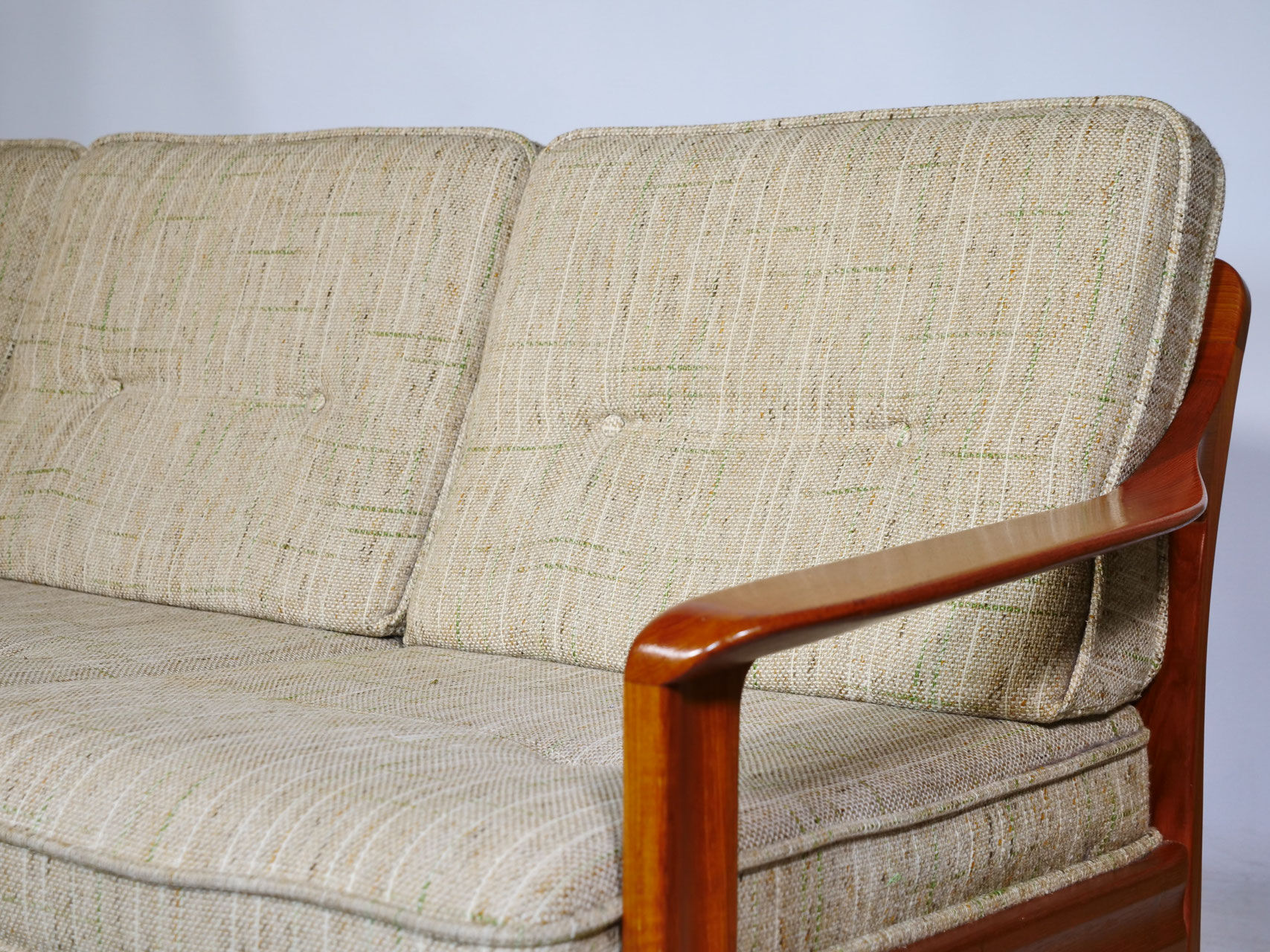 Vintage Scandinavian three-seater teak sofa, 1970s