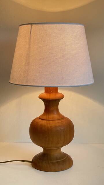 Vintage turned wooden lamp