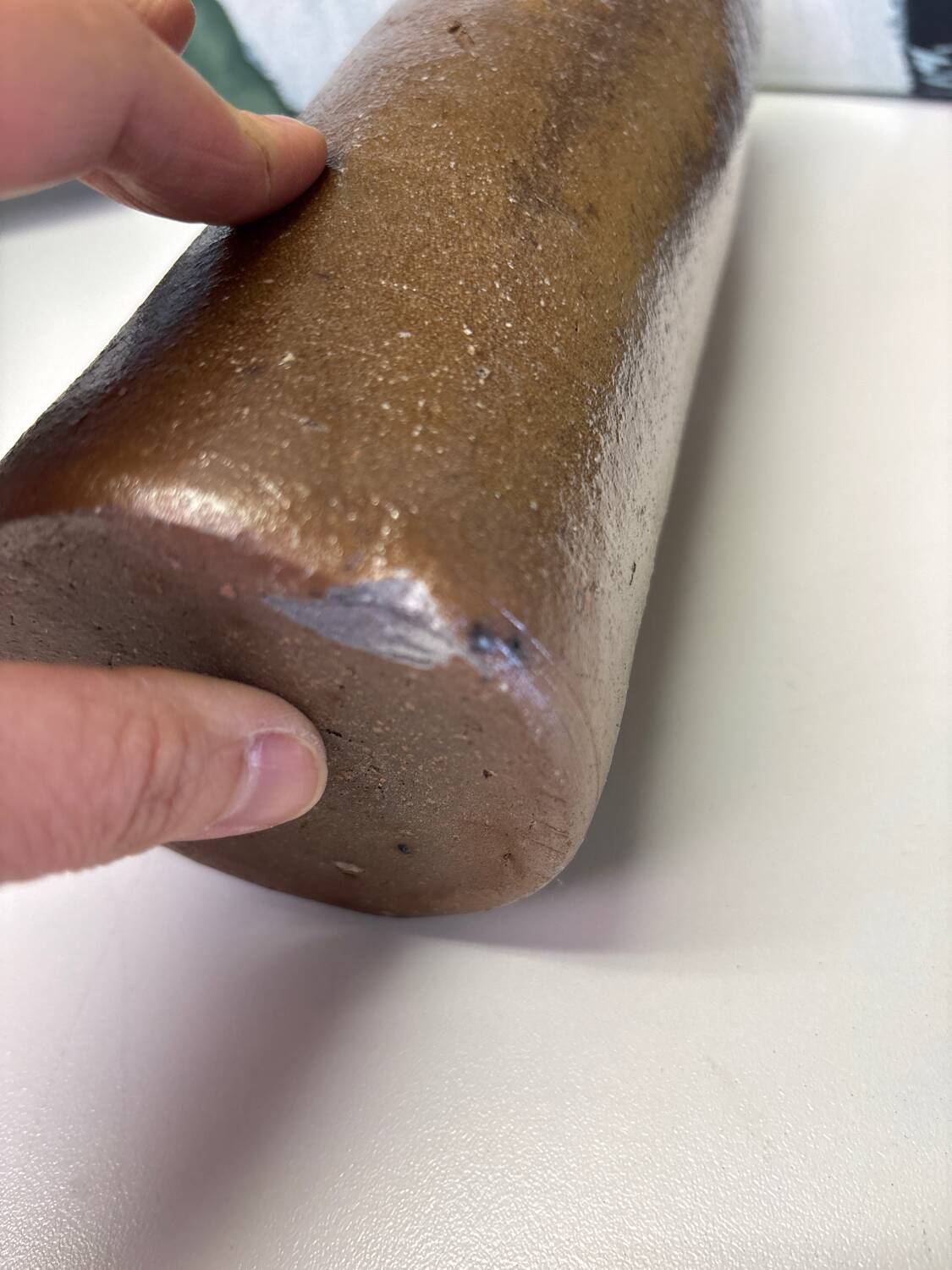 Antique grey stoneware bottle