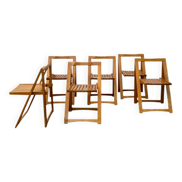 Original folding chair set "Trieste" by Aldo Jacober. Italy, 1960s.