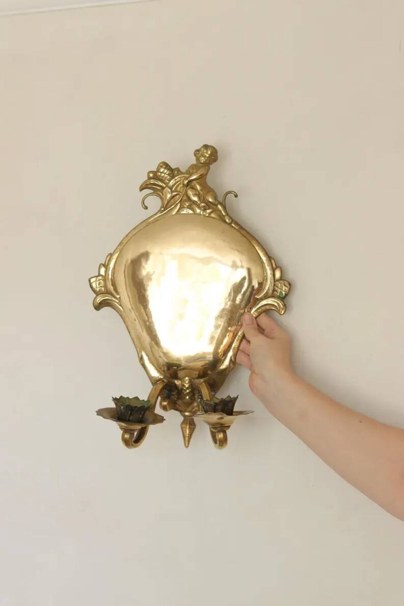 Pair Of Mid Century Swedish Brass Sconces