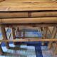 Ensemble de 3 tables gigognes en bambou patiné, années 1960