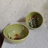 Decorated glazed ceramic bowls